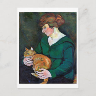 Woman and Cat, Suzanne Valadon Postcard