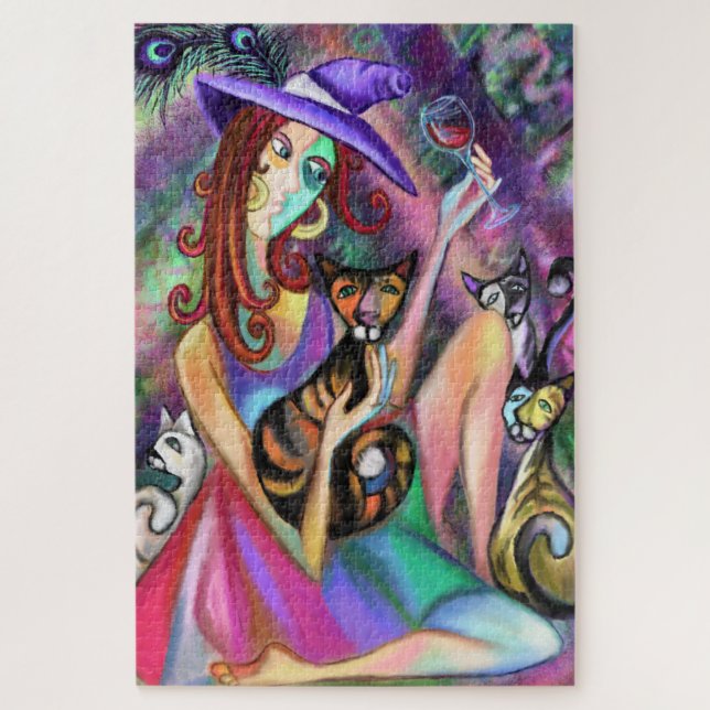 Woman and Cats Puzzle (Vertical)