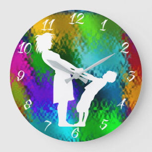 WOMAN AND CHILD LARGE CLOCK