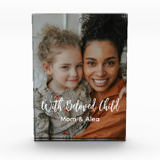Woman and Dog Custom Photo Block Keepsake Gift