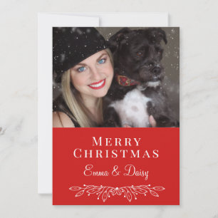 Woman And Dog Photo Christmas Holiday