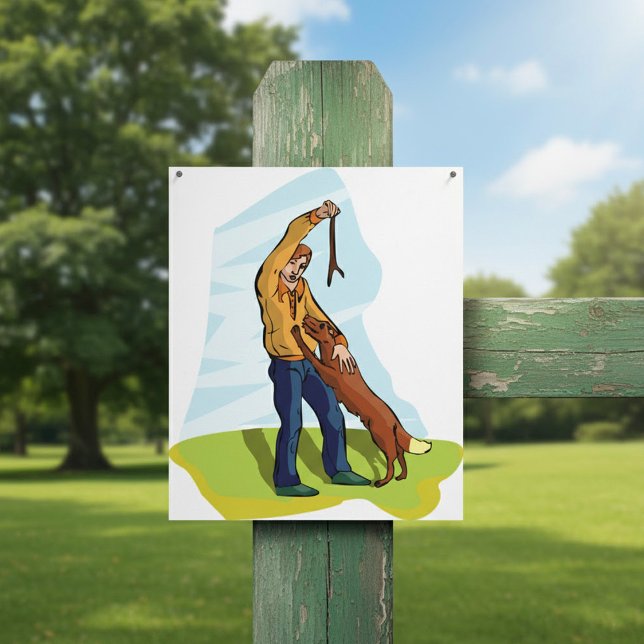 Woman and Dog Playing Fetch Poster (Creator Uploaded)