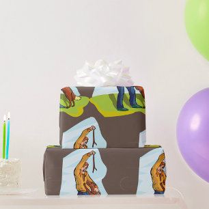 Woman and Dog Playing Fetch Wrapping Paper