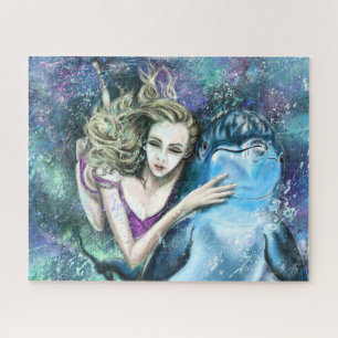 Woman and Dolphin Puzzle Best Friends