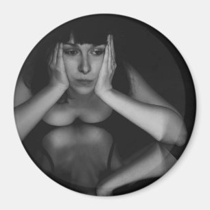 Woman and mirror magnet