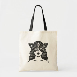 Woman and Moth Tote Bag