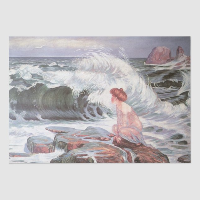 Woman and the Wave (by Frantisek Kupka) Tissue Paper (Front)