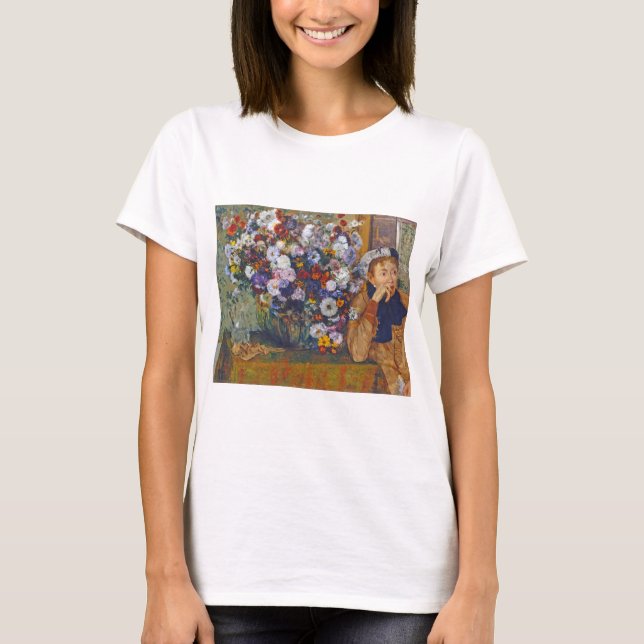 Woman and Vase of Flowers, Edgar Degas T-Shirt (Front)