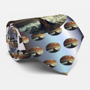 Woman and Violin in the Ocean Tie