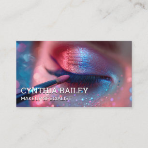 Woman Applying Make Up Beauty Cosmetics Business Card