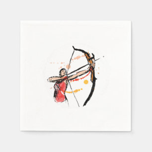 Woman Archer Archery Arrow Bow Bowman Shooting Gif Napkin