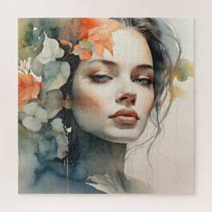 Woman art double exposure jigsaw puzzle