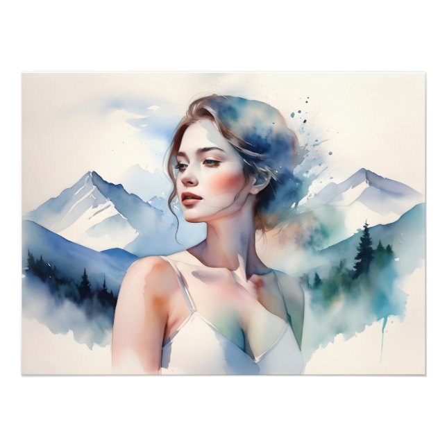 Woman art double exposure photo print (Front)