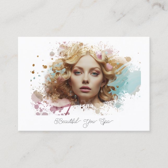 *~* Woman Artsy Luxe QR Women Girly Glam  Business Card (Front)