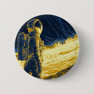 Woman Astronaut 6 Cm Round Badge