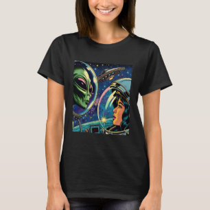 Woman Astronaut Meets Extraterrestrial Alien T-Shirt