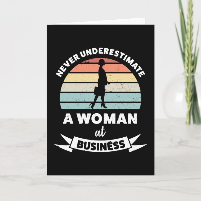 Woman at Business Businesswoman Gift Mum Card (Front)