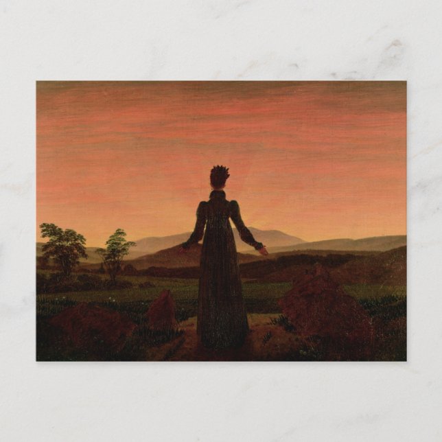 Woman at dawn postcard (Front)