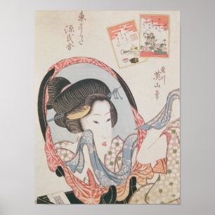 Woman at her Mirror, published c.1830 Poster