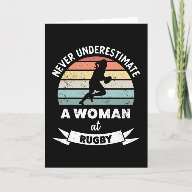 Woman at Rugby Funny Sports Gift Mum Card (Front)