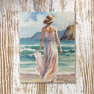 Woman at the beach jigsaw puzzle