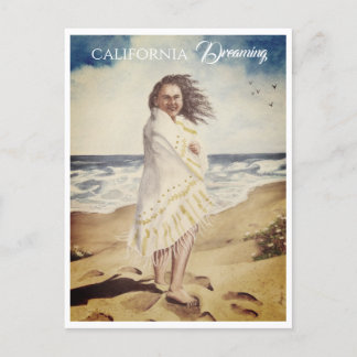 Woman At The Beach Postcard