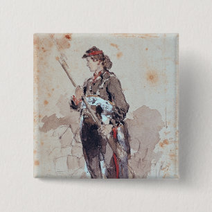 Woman at the Hotel de Ville 15 Cm Square Badge