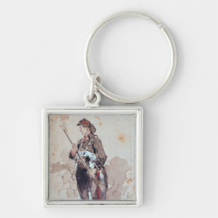 Woman at the Hotel de Ville Key Ring