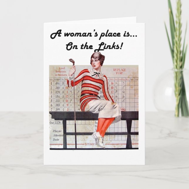Woman at the links card (Front)