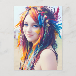 Woman at the Music Festival Postcard