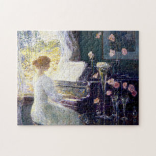 Woman at the Piano by Childe Hassam Jigsaw Puzzle
