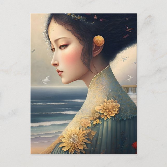 Woman at the Shore Postcard (Front)