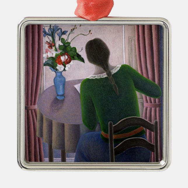 Woman at Window 1998 Metal Tree Decoration (Front)