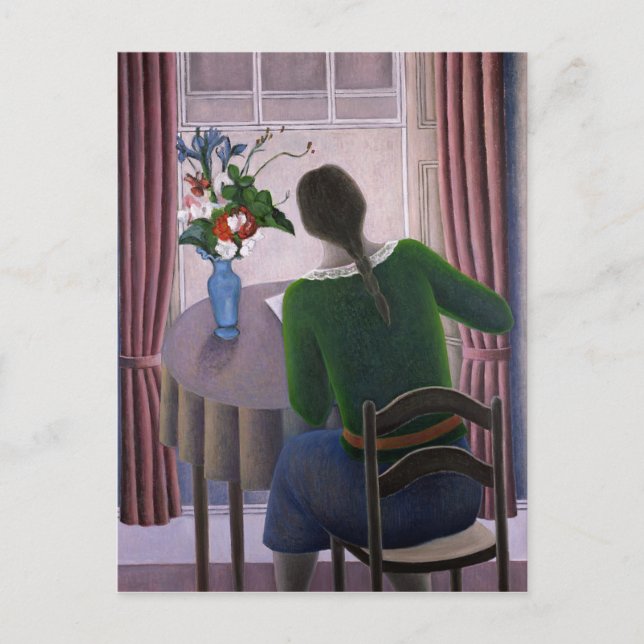 Woman at Window 1998 Postcard (Front)