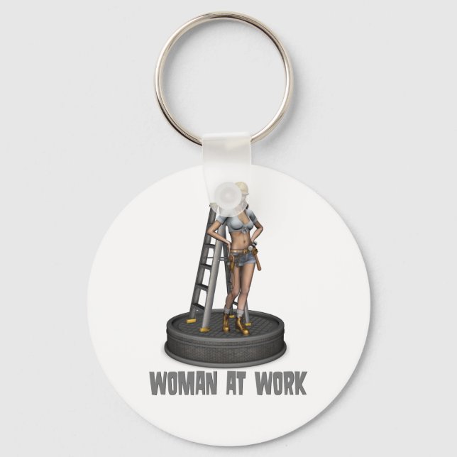 woman at work key ring (Front)