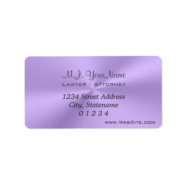 Woman Attorney Luxury Lilac with slogan Label (Front)