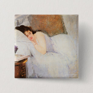 Woman Awakening, 1876 (oil on canvas) 15 Cm Square Badge