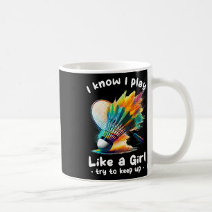 Woman Badminton Player Shuttle Racket Sports Coffee Mug