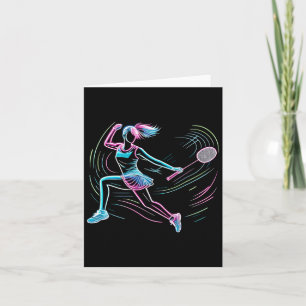 Woman Badminton Player Shuttle Women Badmintoner Card