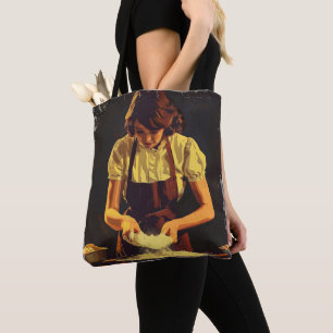 Woman Bake Vintage Tote Bag