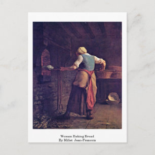 Woman Baking Bread By Millet (Ii) Jean-Francois Postcard
