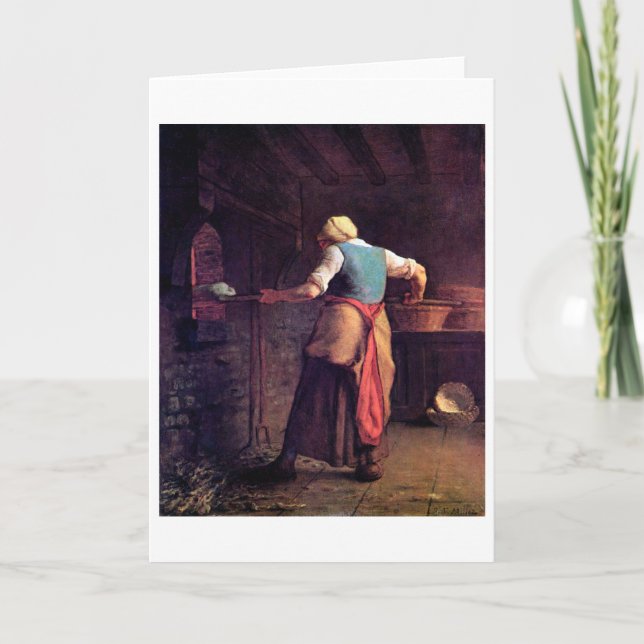 Woman Baking Bread, Jean-Francois Millet Card (Front)