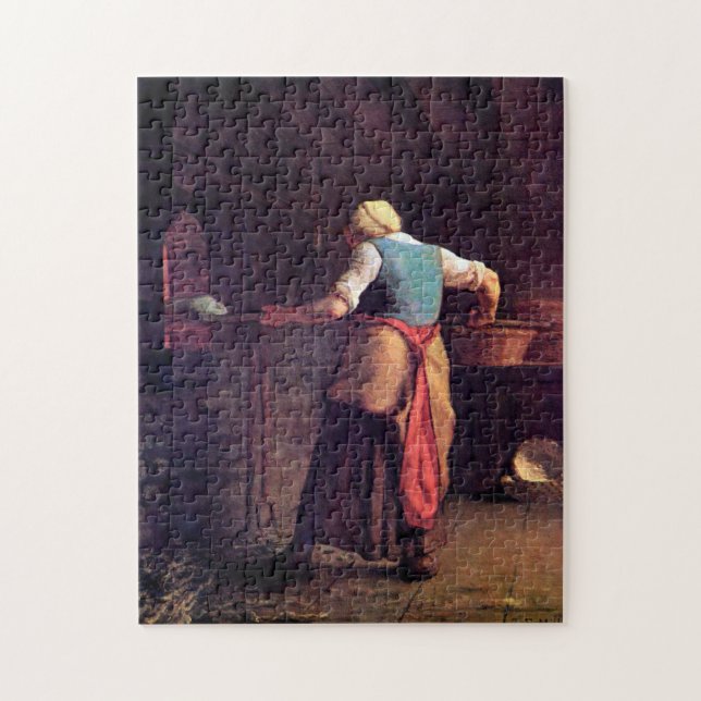 Woman Baking Bread, Jean-Francois Millet Jigsaw Puzzle (Vertical)