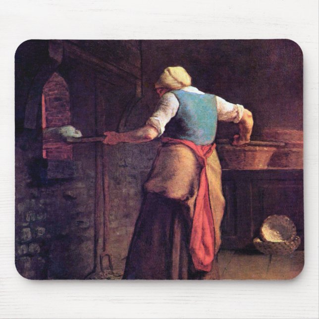Woman Baking Bread, Jean-Francois Millet Mouse Pad (Front)