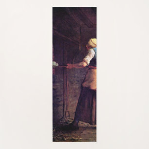 Woman Baking Bread, Jean-Francois Millet Yoga Mat