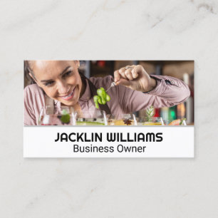 Woman Bartender Making Drinks Business Card