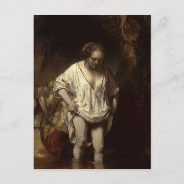 Woman Bathing in a Stream, 1654 Postcard (Front)