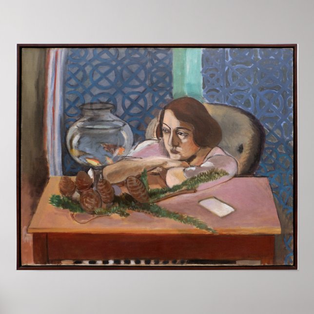 Woman Before an Aquarium Matisse Poster (Front)