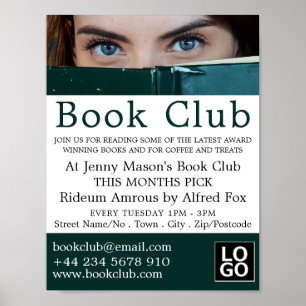 Woman Behind Book, Book Club Advertising Poster