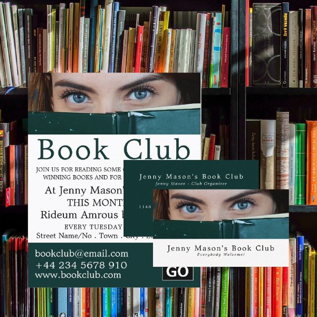 Woman Behind Book, Book Club Business Card (Creator Uploaded)